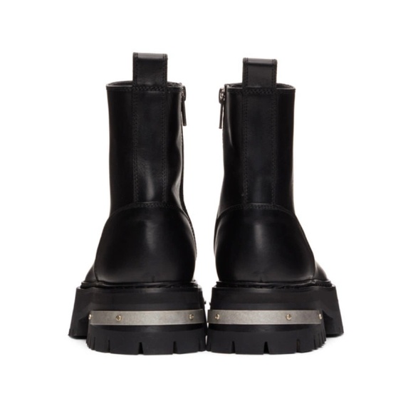 ANN DEMEULEMEESTER  WOMENS METAL DETAILED PLATFORM ANKLE ZIP BOOTS - TUCSON NERO - Picture 3 of 9